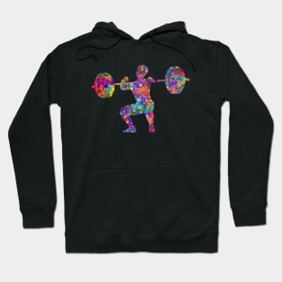 Weightlifter male watercolor art Hoodie